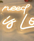 Go To Customizable Neon Sign Led Light For Weddings And Parties, warm glow, thick acrylic back plate, detail view, warm white light