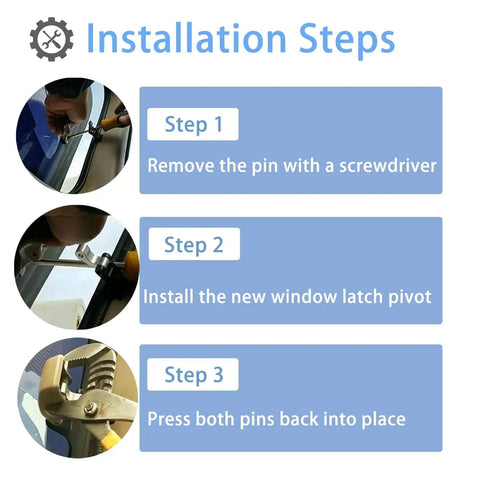 Installation steps for Toyota Tacoma Rear Window Latch Hinge Pivot Replacement Kit For 1995 To 2004 Tacoma and 2000 To 2006 Tundra Xtracab.