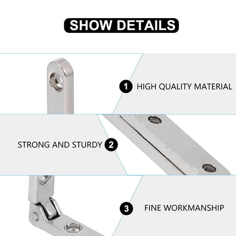 Close-up of 10 Pieces Zinc Alloy Jewelry Box Hinges 90 Degree Wooden Box Hinges showing quality material and sturdy design