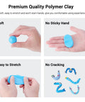 Hands showcasing Polymer Clay Kit With 116 Colors For Oven Bake Modeling, demonstrating softness, flexibility, and no cracking.