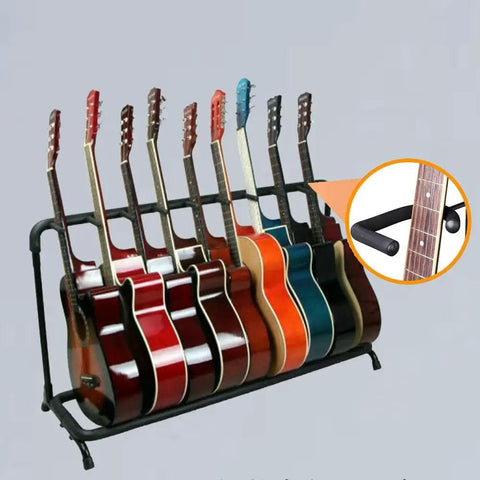 Pipe Insulation Foam Tubing One Inch Inner Diameter Six Feet Long Rubber Foam Insulation on guitar rack with multiple guitars.