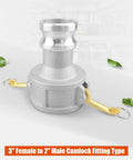 Premium Da Camlock Fittings 3 Inch Female To 2 Inch Male Cam And Groove Coupling Hose Adapter showcasing the aluminum alloy design.
