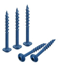 No. 8 By 1.5 Inch Pocket Hole Screws 250 Pack Square Drive SQ2 Self Tapping Wood Screws Blue Coated For Woodworking Projects