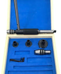 Presize Mt2 Lathe Tailstock Tap And Die Holder Kit featuring Eight Piece Threading Set With Precision Morse Taper Shank For Pro Machinists Working On Metal Projects In Professional Shops, MT2 taper holders in foam case
