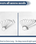 8 Piece Metric Allen Wrench Set With Key Ring For Easy On The Go Fixes, Chrome Vanadium Hex Keys 1.5mm To 6mm shown spread out