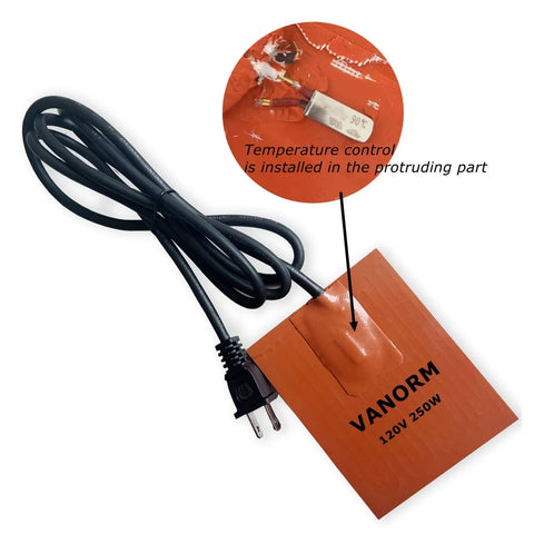 Self Adhesive Silicone Heater Pad For Cars Preheats Engines And Oil Pans To Keep Fluids Butter Smooth For Quick Winter Starts with power cord.