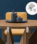 Stainless Steel Flat Straight Bracket Set For Furniture And Cabinets Heavy Duty Corner Brace Plates installed on wooden table edge