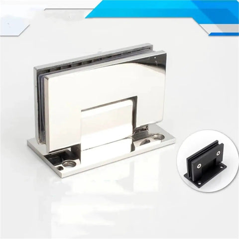 Sturdy 304 Stainless Steel Frameless Glass Hinge Clip Solid Precision Cast 90 Degree T Shape For Shower Enclosures Durable Shiny Finish