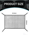 Top Rated Heavy Duty Grille Mesh Guard For Tesla Cybertruck 2024 Plus Radiator Cover size dimensions 43.3 x 29.5 inches.