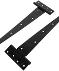 Six Pack 12 Inch T Strap Shed Hinge Set In Black Heavy Duty Iron T Hinge For Doors Barn Gates Fence Garden Shed Outdoor Hardware Includes Screws Durable Rust Resistant 50 Kg Load Capacity