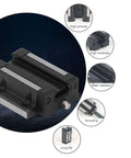Heavy Duty Linear Sliding Guide Kit With Bearing Steel Rail Blocks Perfect For Custom 3D Printers, CNC Machines And Automation Gear Upgrades, black steel rail block