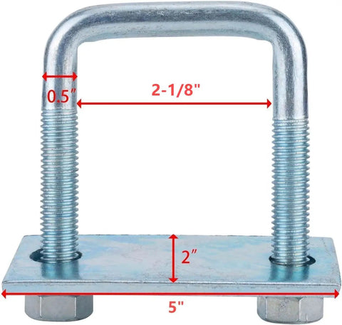 4 Pack Leaf Spring Clamp Kit For Trucks Two And Five Eighths Inch Wide Three Quarter Inch Long Galvanized Steel Clamps Lock Springs In Place