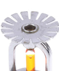 Close-up of a Four Pack Built Tough Automatic Fire Sprinkler Head with Quick Response Thermal Bulb and copper threads.