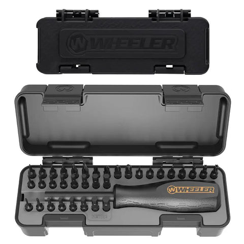 Space Saver Magnetic Screwdriver Set With Hollow Handle, Bit Kit, and compact storage case open showing bits and handle
