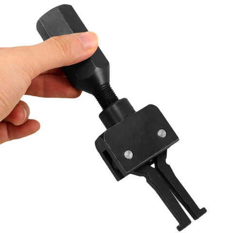Heavy Duty Slide Hammer Bearing Puller Kit For Quick Knock Loose Of Stubborn Guide Bearings Fits 5/8X18 And 3/4X16 Threaded Rods, portable steel tool in hand.
