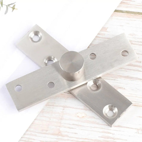 360 Degree Rotating Stainless Steel Pivot Door Hinge for wooden and aluminum doors, showcasing vertical shaft and hidden mount.