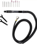 Air Pencil Grinder Kit With One Eighth Inch Collet 60,000 RPM Inline Rear Exhaust Includes Five Mounted Points And Five Carbide Burrs