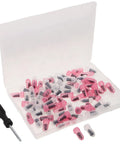 RoadReady HeavyDuty Rubber Tire Repair Plugs QuickFix Kit With BuiltIn Screwdriver Universal Puncture Seal 80 pieces in storage case.