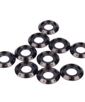 10 Pcs Titanium Flange Washers Set M5 M6 M8 M10 For Motorcycle And Car, Grade 5 6AL-4V Titanium Alloy, Corrosion Resistant Spacers, Black