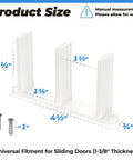 Diagram of 5 Pack Sliding Closet Door Floor Guides Fit For 1-3/8 Inch Thick Doors White Universal ABS Bottom Guides with screws