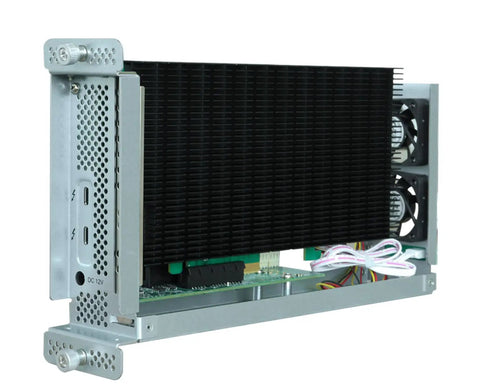 Straight Fire Four M2 Nvme Raid Enclosure With Thunderbolt 3 Hella Fast Storage For Pros showing the back with heat sink and cooling fans