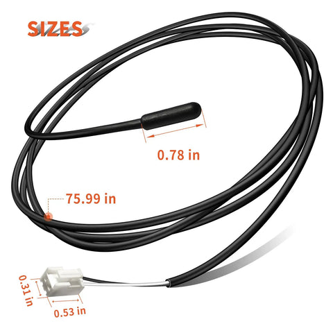 Thermistor Assembly Ntc 13459 000015573 For Ice Makers Replacement Part Fix T3 T4 Errors Temperature Sensor, 75.99 in cable