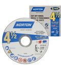Norton 4-1/2-inch cut-off wheel, pack of 5, for angle grinders; metal and stainless steel