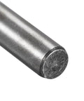 Close-up of One Eighth Inch By Two Inch Dowel Pins For Precision Alignment, Heat Treated Alloy Steel With Bright Finish.