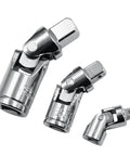 Evenoonest Socket Adapter Kit Uses Chromium Vanadium Steel For 1 4 3 8 And 1 2 Inch Swivel Ratchet Extension Bars Perfect Electric Wrench Tools For Car Maintenance And Home Repairs. chrome vanadium swivel socket adapters shown in three sizes