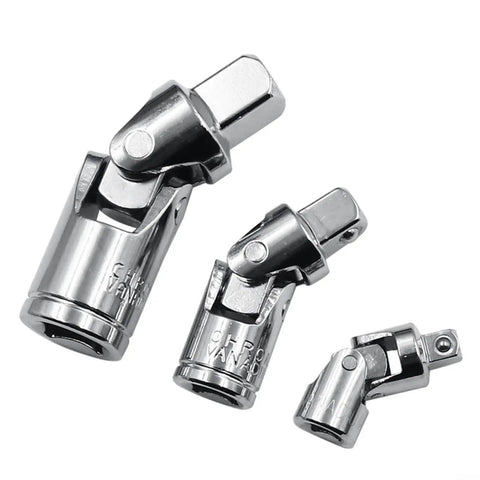Evenoonest Socket Adapter Kit Uses Chromium Vanadium Steel For 1 4 3 8 And 1 2 Inch Swivel Ratchet Extension Bars Perfect Electric Wrench Tools For Car Maintenance And Home Repairs. chrome vanadium swivel socket adapters shown in three sizes
