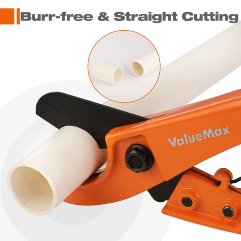 PEX Cutter With Sharp Rust Proof Blade One Eighth To One Inch Cutting Capacity trimming white pipe