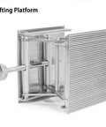 Lifting platform lab jack with screw mechanism and ribbed metal plate, aluminum alloy frame