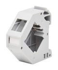 DIN Rail Snap-In Keystone Jack Mounting Enclosure Module With Plastic Left Cover And Grounding Spring For 35mm DIN Rail, Easy Install