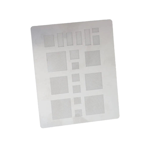 Universal BGA Reballing Solder Paste Stencil Kit For Phone IC Repair, stainless steel mesh template with multi size holes