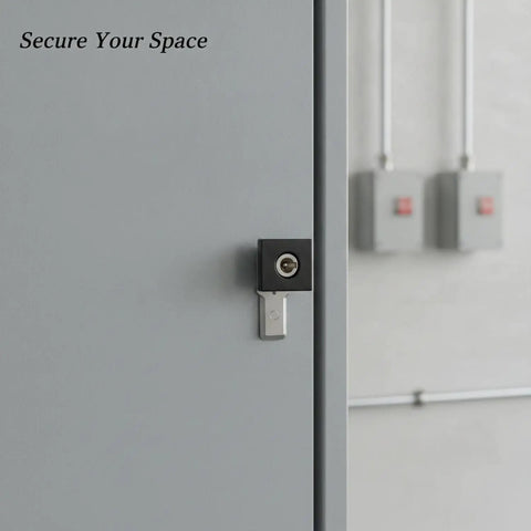 Easy Install Zinc Alloy Cam Lock For Cabinets And Drawers on grey office cabinet with secure closure, no drill required