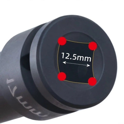 Heavy Duty Extended Wheel Lug Nut Socket Kit With 17 19 And 21mm Hex Sockets For Impact Drivers Makes Tire Changes A Breeze On Trucks And SUVs Without Removing Hubcaps., 12.5mm socket end