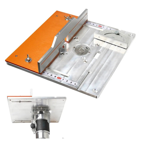 Heavy Duty Aluminum Router Table Insert Plate With Flip Top Frame And Miter Guide Track For Zero Hassle Table Saw Mods And Serious Woodworking Upgrades Built To Last, 245 x 240 mm size, aluminum alloy.
