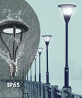 60W LED Circular Post Top Light 7800 Lm 5000K Daylight IP65 Waterproof Outdoor Yard Street Garden Driveway Lighting DLC ETL