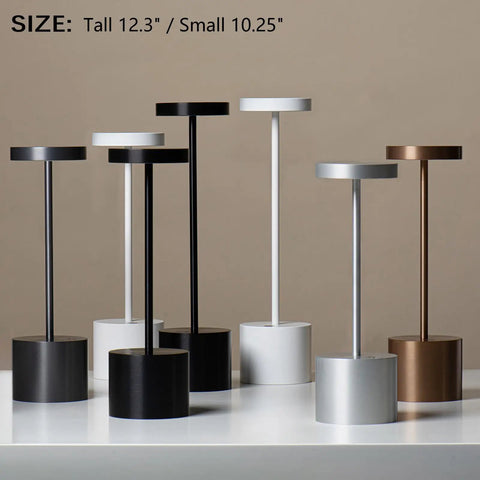 Rechargeable Cordless LED Table Lamp With Stepless Dimming And Three Lighting Modes, various colors, indoor outdoor use