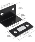 Ultra Thin Magnetic Drawer Catches Pack Of 16 With No Gap L Shaped Strike Plate dimensions shown