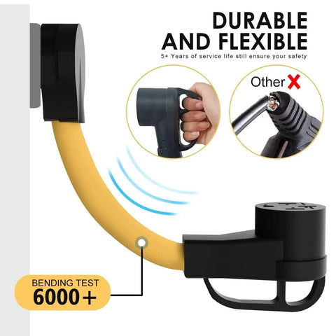 Durable Heavy Duty Nema 10 30P To 14 50R Ev Charger Adapter With 8 Gauge Wire, flexible design, bending test over 6000.