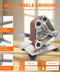 Badass Mini Belt Sander With Seven Tough Speed Settings And Locked In Fifteen Degree Guide For Precision Knife Sharpening close-up of adjustable angle feature.