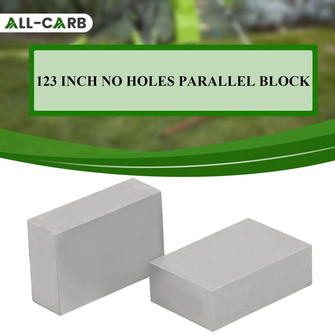 Front view of two gray hardened steel parallel blocks, no holes, 1 x 2 x 3 in