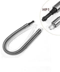 Heavy Duty Stainless Steel Milk Tube Replacement Featuring Hp1 Hp3 Adapters 10.4 Inch Food Grade Silicone Hose close-up view with connectors.