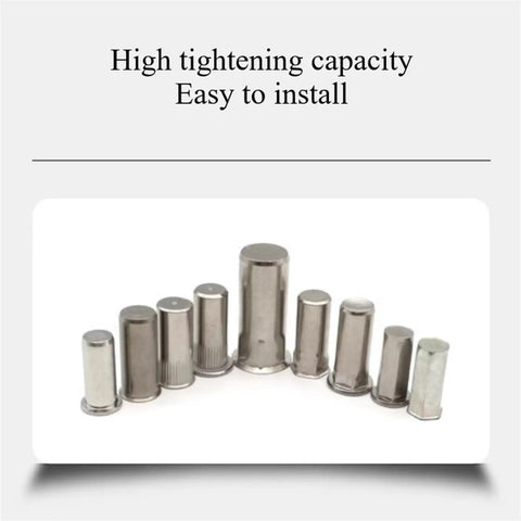 Heavy Duty Shop Grade 304 Stainless Steel Countersunk Rivet Nuts M5 X 16mm Threaded Inserts With Knurled Grip For Complete Auto Resto And Serious Daily Drives