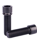 Badass Grade 5 Titanium M8 X 25mm Hex Bolts With Washers For Heavy Duty Bicycle Stem Replacement Hardware In Matte Black Finish