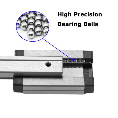 Detail view of Beefed Up MGN9 Linear Rail Guide 450mm Long Miniature Sliding Guideway with high-precision bearing balls