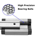 450mm MGN12H Linear Rail Guide with one sliding block, built from bearing steel, featuring precision bearing balls