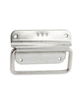 Front view of 4 Pack Stainless Steel Wardrobe Handles Set With Foldable Boat Hatch Latches And Lifting Ring Pulls Rust Resistant Satin Finish 100mm Face Plate Ideal For Cabinets Doors Chests And Toolboxes