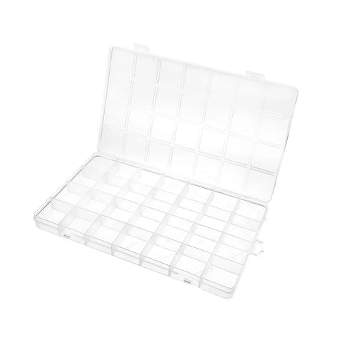 Keep Your Setup Hella Organized With This Solid Clear Plastic Storage Box Featuring 28 Compartments For Jewelry Beads Fishing Tackle Tool Parts And Craft Supplies Without Having To Mess Around Anymore